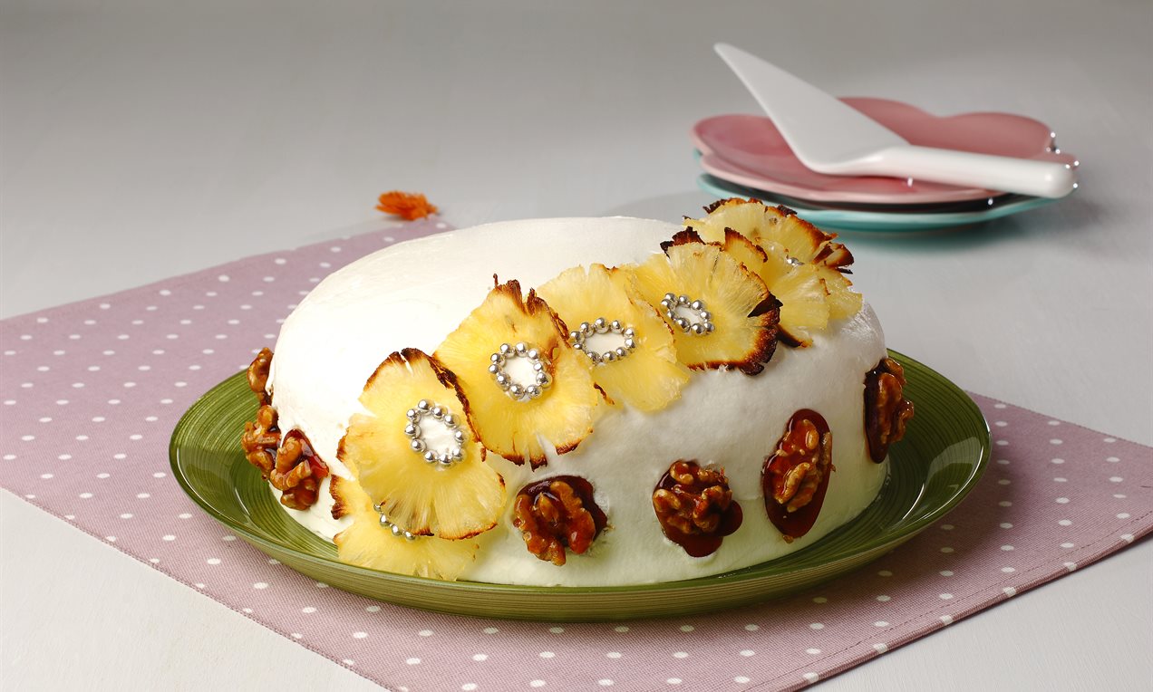 Krokanlı Ananaslı Pasta