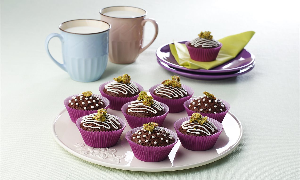 Antep Fıstıklı Krokanlı Muffinler