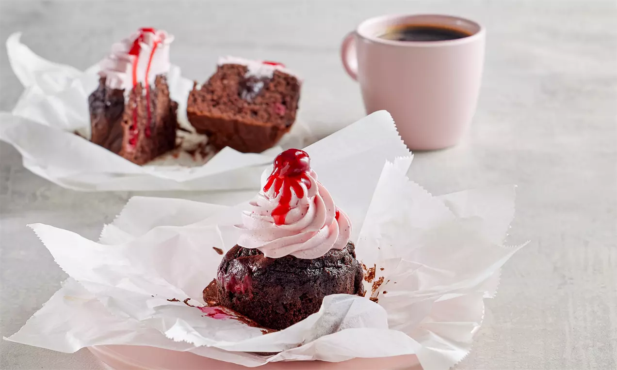 visne soslu cikolatali muffin